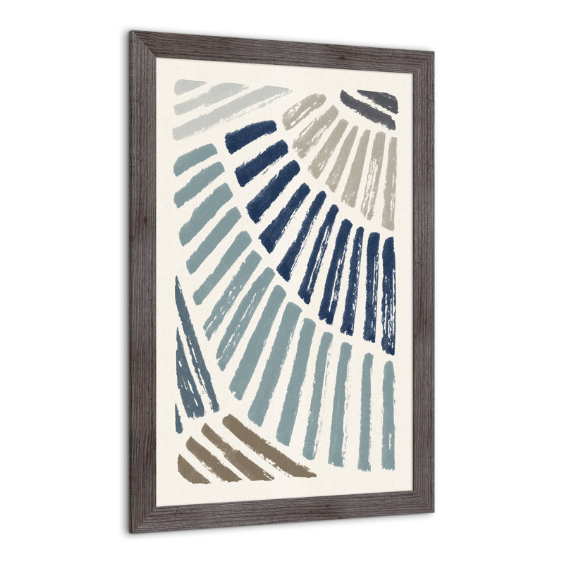 Blue Sun Rays - Peinture, H 36 po x l 24 po x P 0,75 po, Cadre photo gris en acrylique