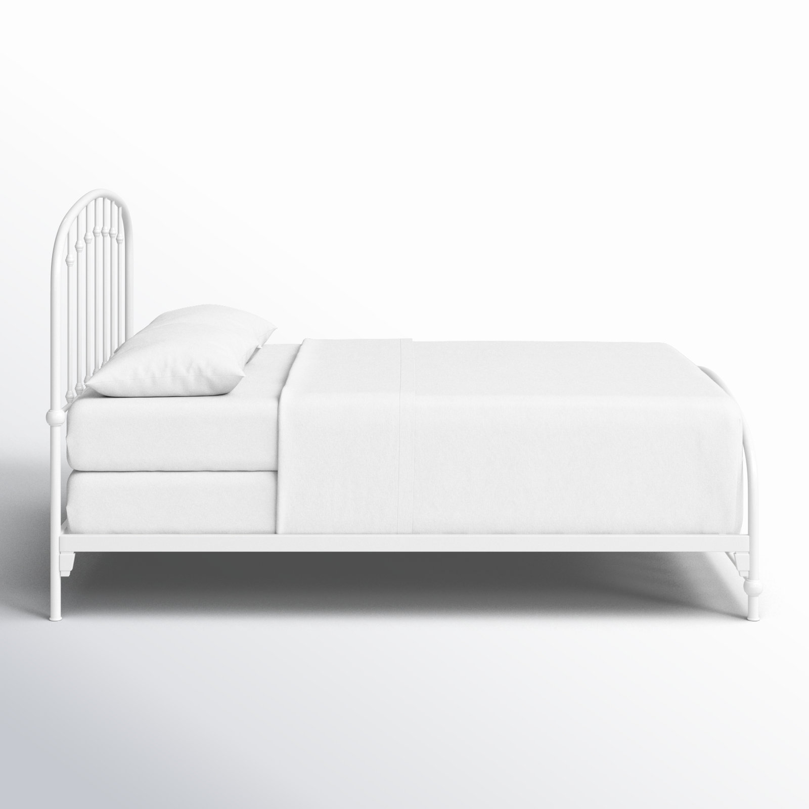 Wadsworth Metal Spindle Bed, White, Twin
