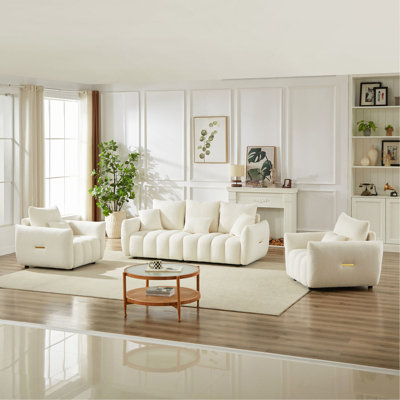 Combo Sofa Modern Living Room Sofa, Teddy Sofa, Wooden Frame, Apartment Sofa Furniture