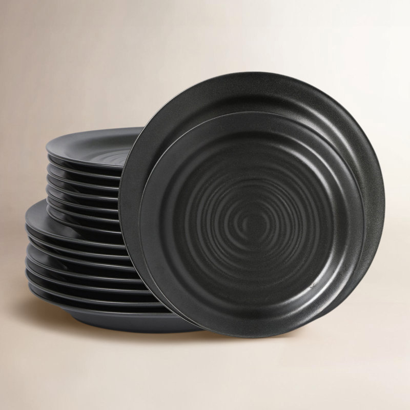 Stone Lain Orbit 12-Piece Dinnerware Set Stoneware, Black
