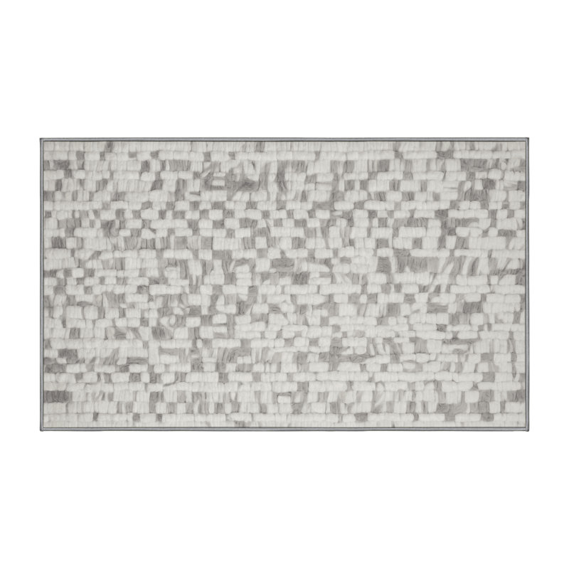 Machine Washable Gray Area Rug, Rectangle 3' x 5'
