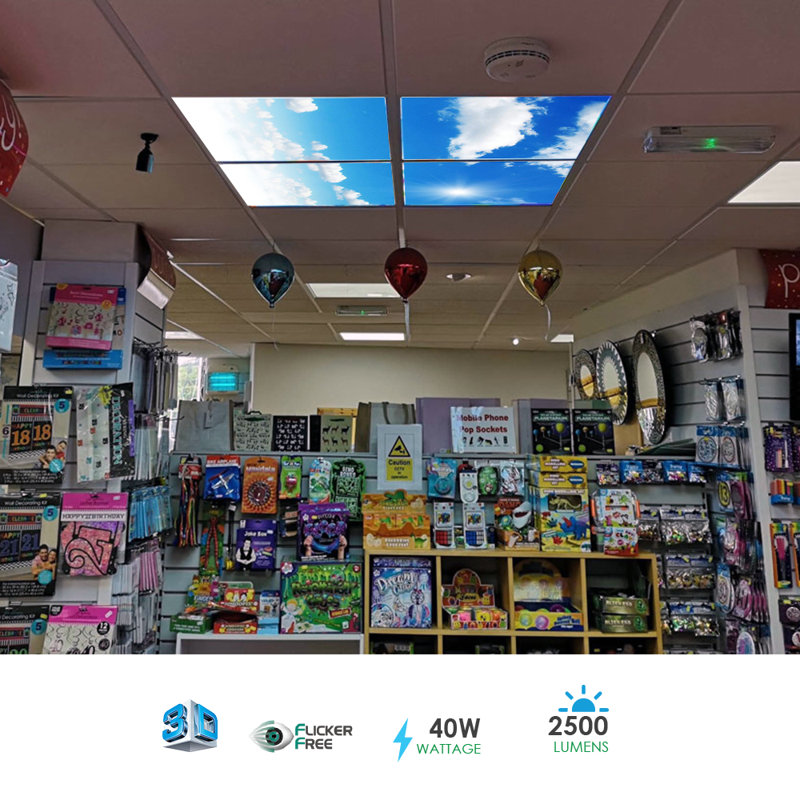 Ener-J 3D Sky Cloud LED Panel 60x60cm 4pcs Set 40W 6000K