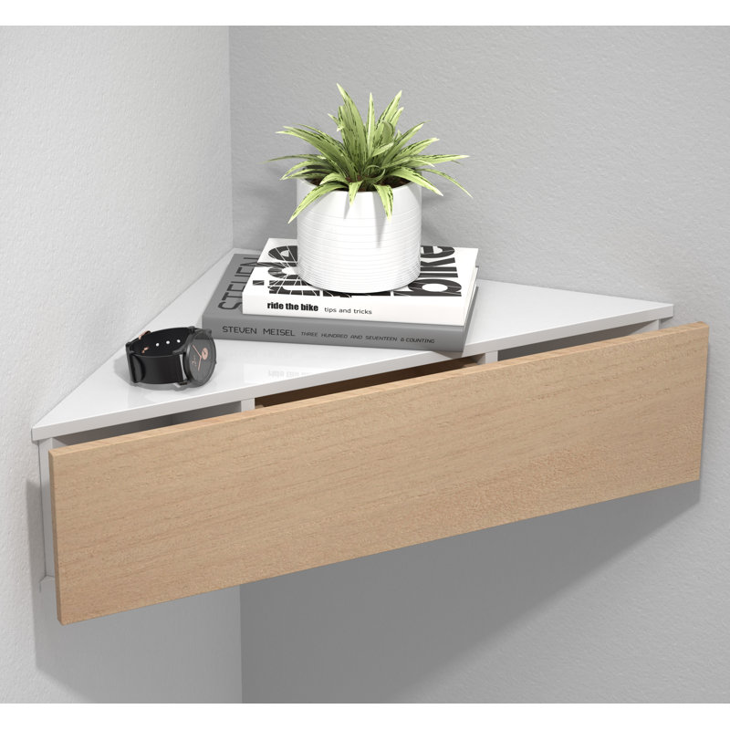 Sariel 60cm W Manufactured Wood Bedside Table, White/Oak wood