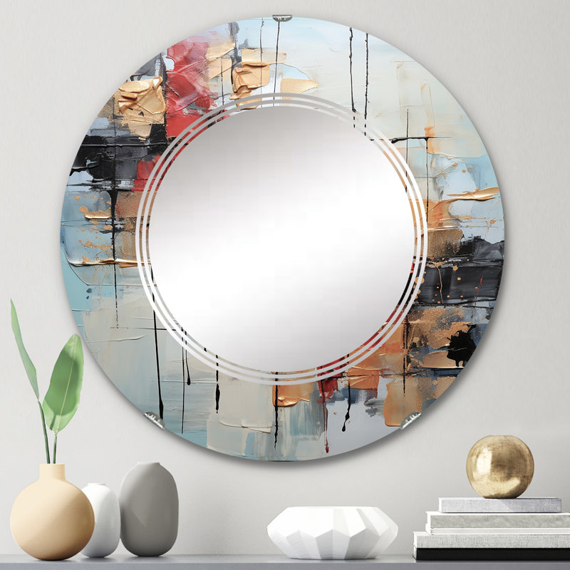 Gaspey - Miroir mural moderne rond, 24 po x 24 po