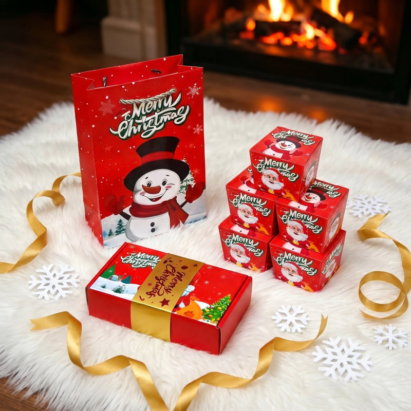 Boîtes en papier Boîte-cadeau rebondissant de Noël Boîte-cadeau