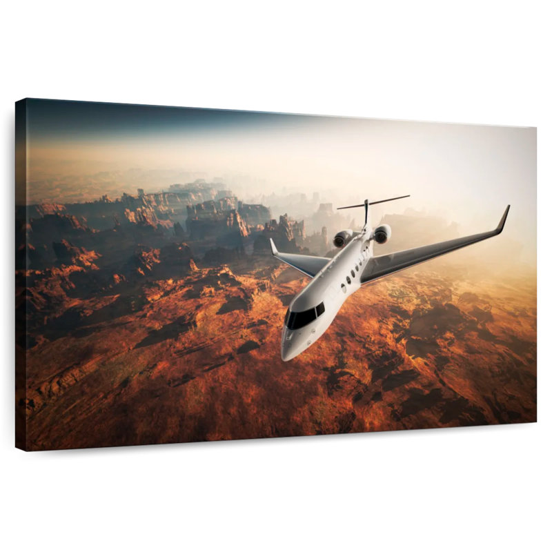 Jet privé Mehar au-dessus d'un canyon, H 34 po x l 51 po