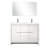 48" X 20.27" White Bath Vanity With Quartz Countertop, Metal Faucet And 43 In. Mirror - Scratch Stain Protected Surface 20" Top, Included Stain-