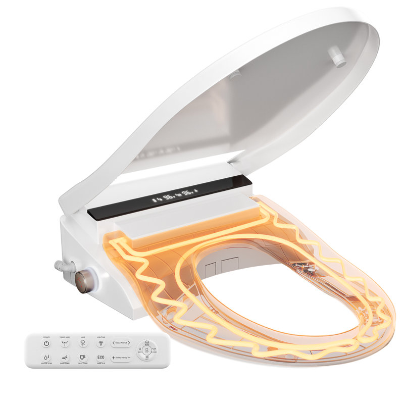 Siège de toilette allongé Smart Bidet, siège chauffant à brancher