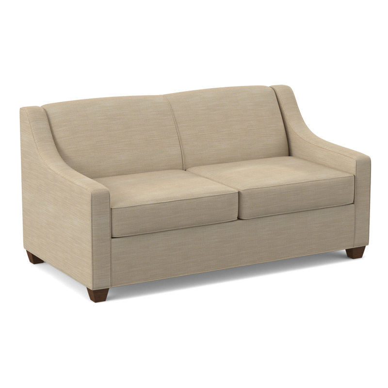 Causeuse à accoudoirs carrés 68 po avec coussins réversibles Phillips, Noyer Montana, Mastic Ridgecrest