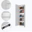 Grande armoire à chaussures rectangulaire Cassidy avec miroir Wengue-88958256