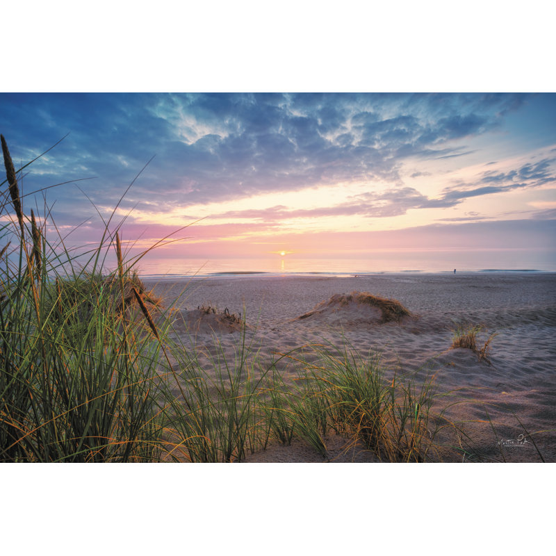 Coucher de soleil sur la côte, H 24 po x l 36 po, Non, Toile tendue