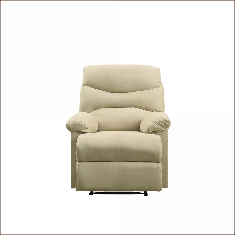 Recliners with Pillow Top Arms &amp; External Latch Handle | Black Woven Fabric | Metal Frame, Polyester - Black