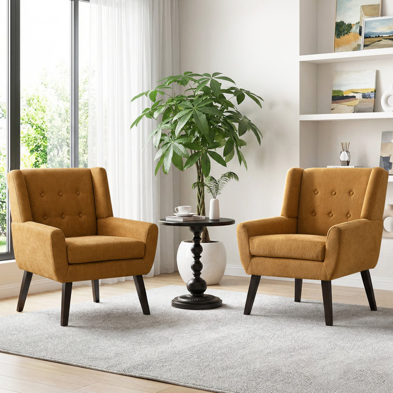 Upholstered Armchair, Yellow