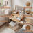 Solid Wood Makeup Vanity, Detachable Mirror, Adjustable Lighting, Equipped with Three Drawers-131238106-107934571