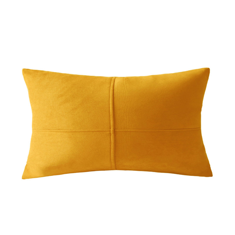 (Couvertures seulement) Ensemble de 2 housses de coussin rectangulaires à sections égales, Brun clair