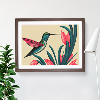 An Art Deco Hummingbird - Framed Print