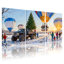 Ensemble de 3 impressions sur toile de Noël montgolfières scène d'hiver camion arbre personnes neige