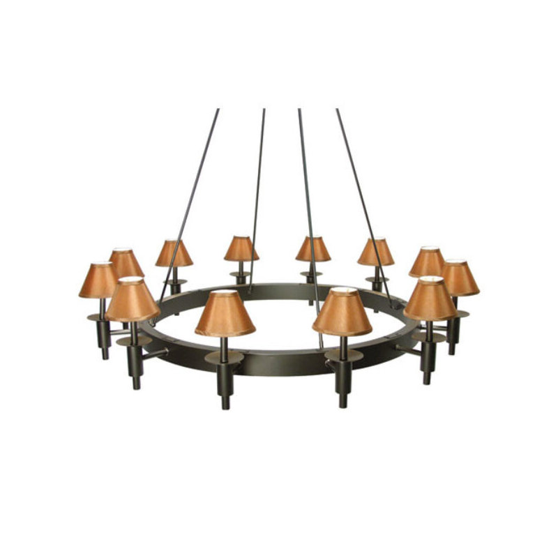 Calais 12 - Light Chandelier, Taos Parchment, French Bronze