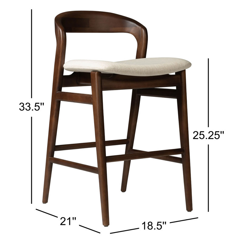 Modern Brazilian Velma Counter Stool, Medley Ivory Performance Basketweave, Counter Stool (25.25" Seat Height)