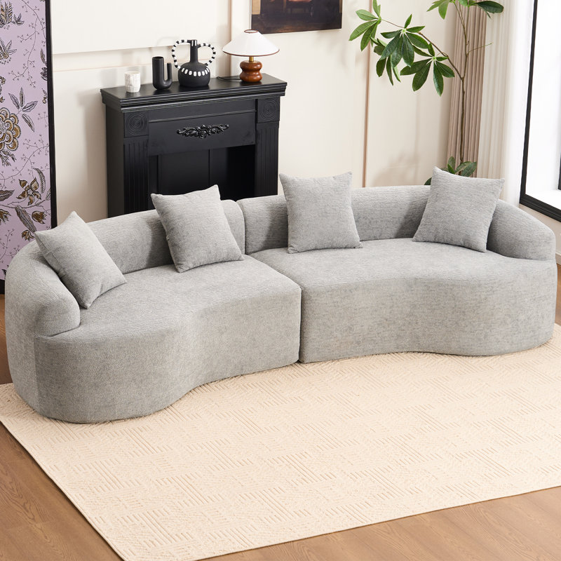 Canapé modulaire incurvé 110,20 po, canapé modulaire incurvé modulaire pour le salon, Gris