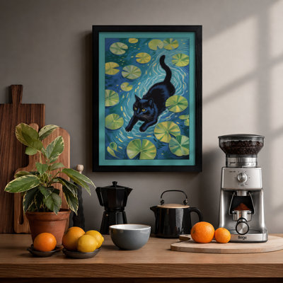 Floating Cat Whimsical - Print
