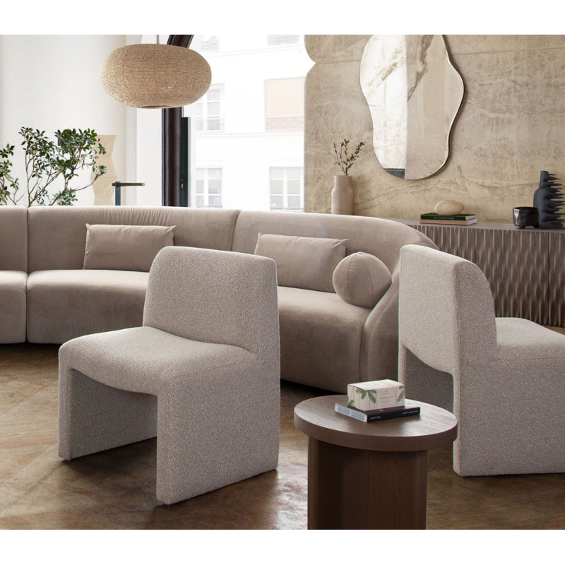 Chaise d'appoint Coral en tissu de polyester de blé