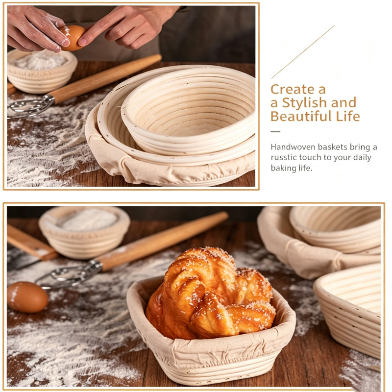 5.11 x 2.36 in Round Mini Bread Proofing Baskets