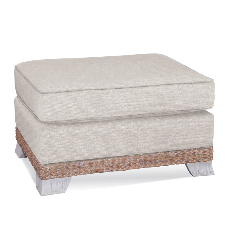 Fairwind Upholstered Ottoman, White Textured Performance; 0865-91