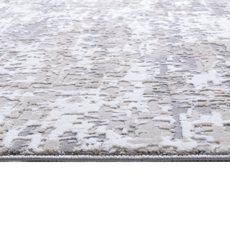 Tapis d'intérieur abstrait Portfolio Clouds beige/anthracite, Tapis de couloir : 3 pi x 10 pi