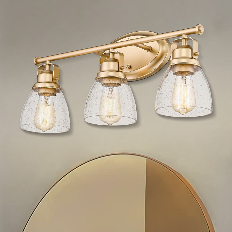 Koos Gold Vanity Lights for Mirror,Bathroom Vanity Lighting with Glass Shades, Bathroom Vanity Light