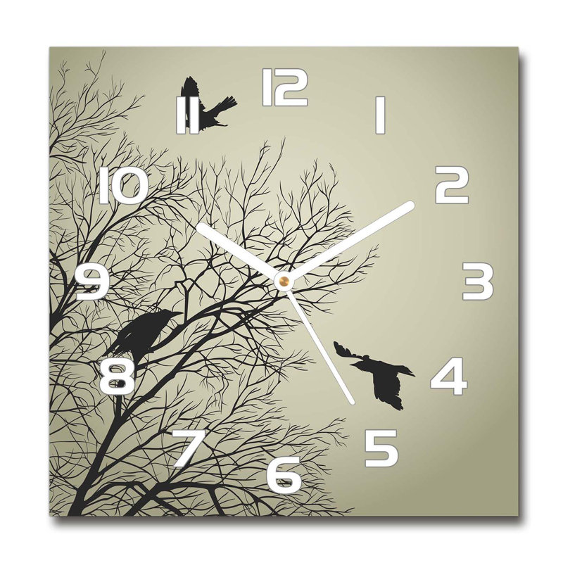 Iestyn Glass Wall Clock, White/Taupe
