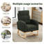 Chaise berçante d'appoint élégante et moderne avec pieds en bois massif, repose-pieds réglable, poche latérale et dossier haut-111986459