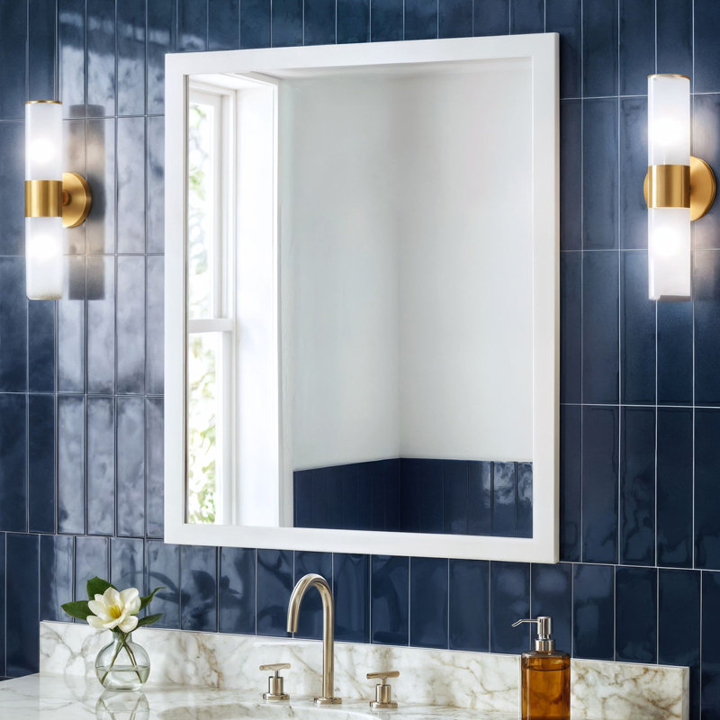 Miroir ARIEL, L 24 po x P 0,8 po x H 36 po, Blanc