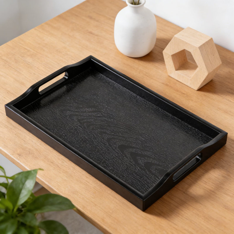 Plateau de service rectangulaire Butler, Noir