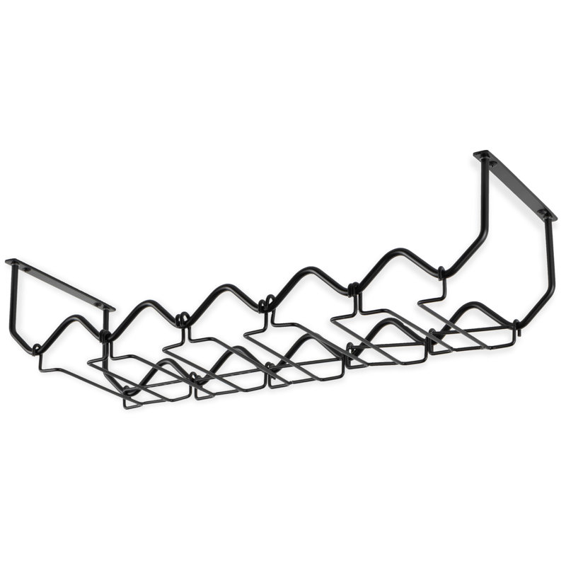 Spinelli Wine Bottle & Glass Rack, 5" H x 22" W x 7.3" D, Black
