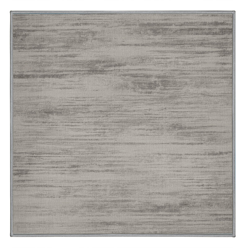 Machine Washable Abstract Gray Area Rug, Square 5'