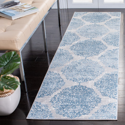 Jessa Ikat Gray/Blue Area Rug