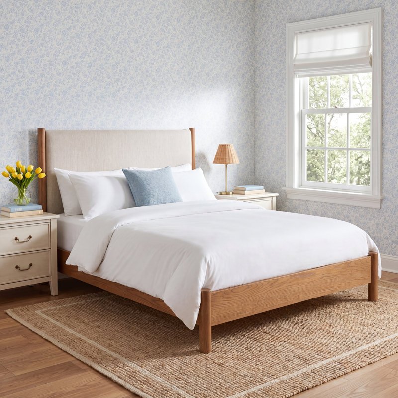 Linda Upholstered Platform Bed, Queen, Essence Natural