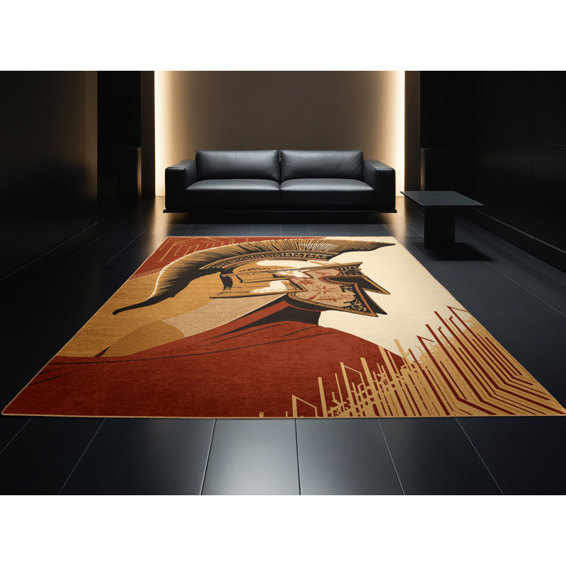 Tapis oriental brun doux et moelleux Spartan Soldier, 8 x 12