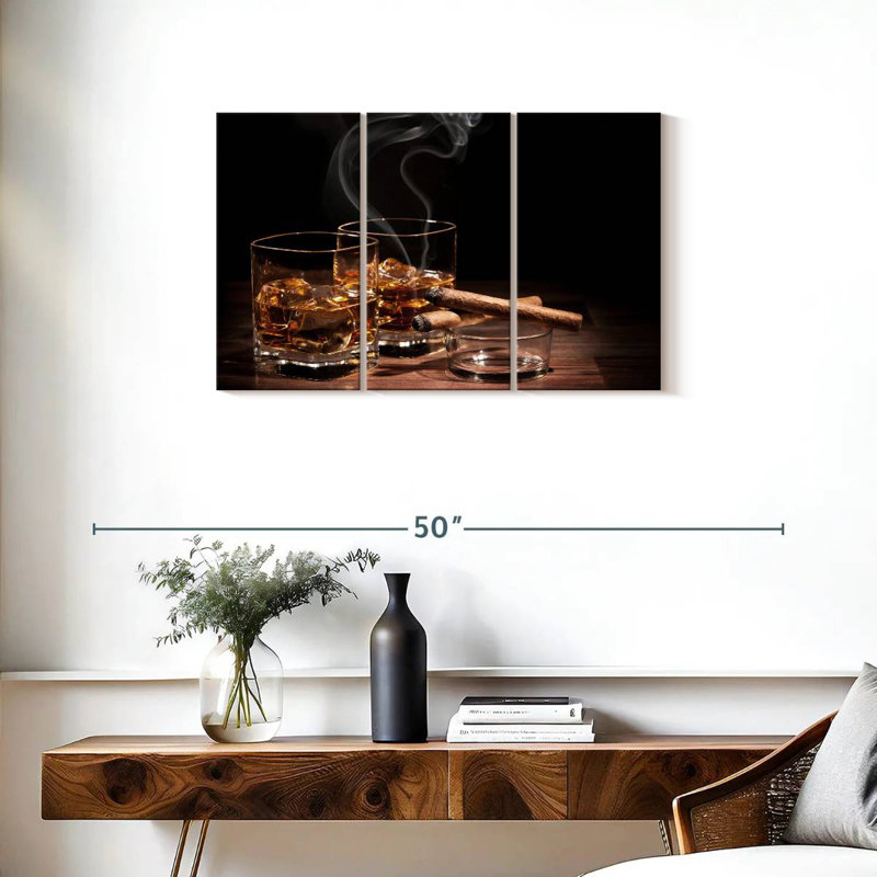 Yarlin Cigars With Whiskey, 20" H x 33" W