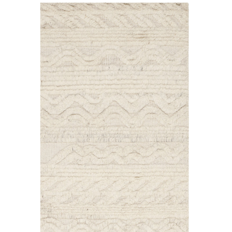 Alimatou Hand Knotted Wool/Cotton Southwestern Rug in Ivory, Rectangle 2' x 3'