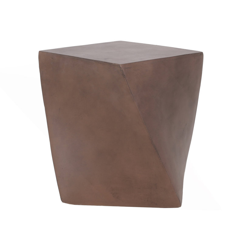 Abstract Twisted Cube Design End Table, Side Table, Patio Table