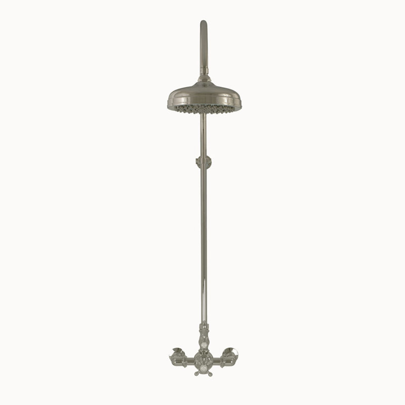 Exposed Thermostatic Shower System 36'' Wall Mounted with 1.75 GPM Lever/Cross Handles, Matte Nickel