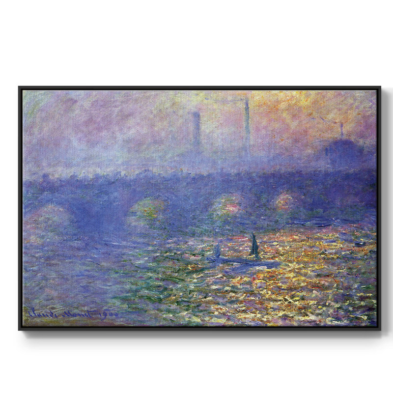 Waterloo Waterloo par Monet, reproduction d'art sur toile, Noir, H 17 po x l 25 po x P 2 po