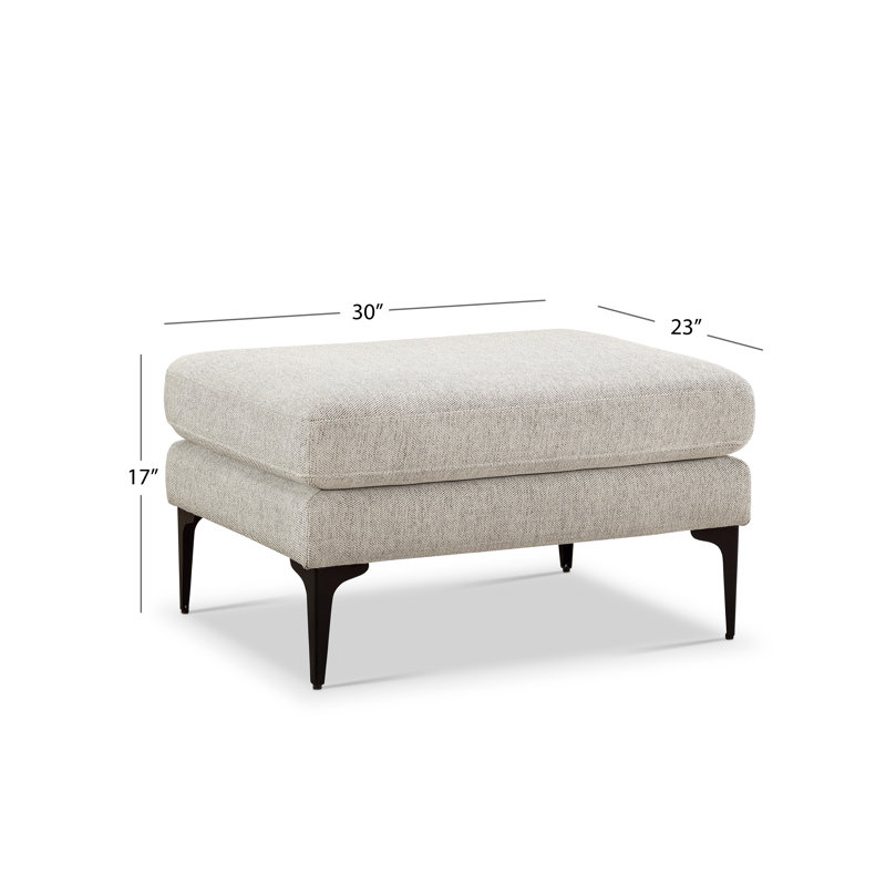 Upholstered Ottoman, Cream 100% Polyester