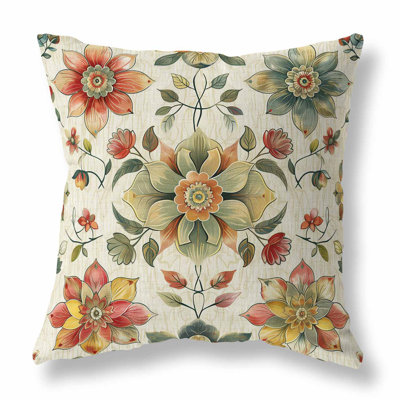 Retro Floral Indoor/Outdoor Pillow