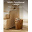 Ensemble de 2 corbeilles en bois d'acacia - petite poubelle, poubelle décorative (2, acacia, grande et moyenne)-130374587