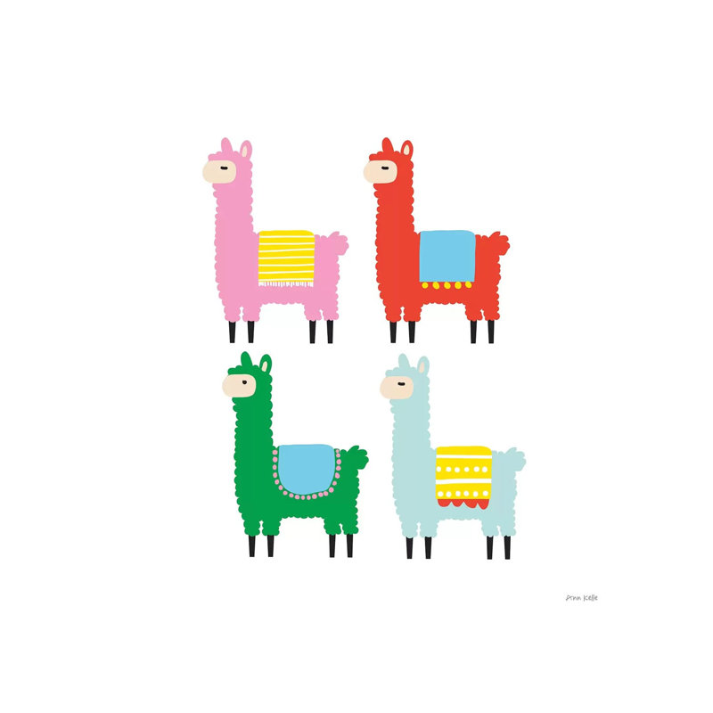 The Llamas by Ann Kelle - Wrapped Canvas Print, 30.48 cm H x 30.48 cm W