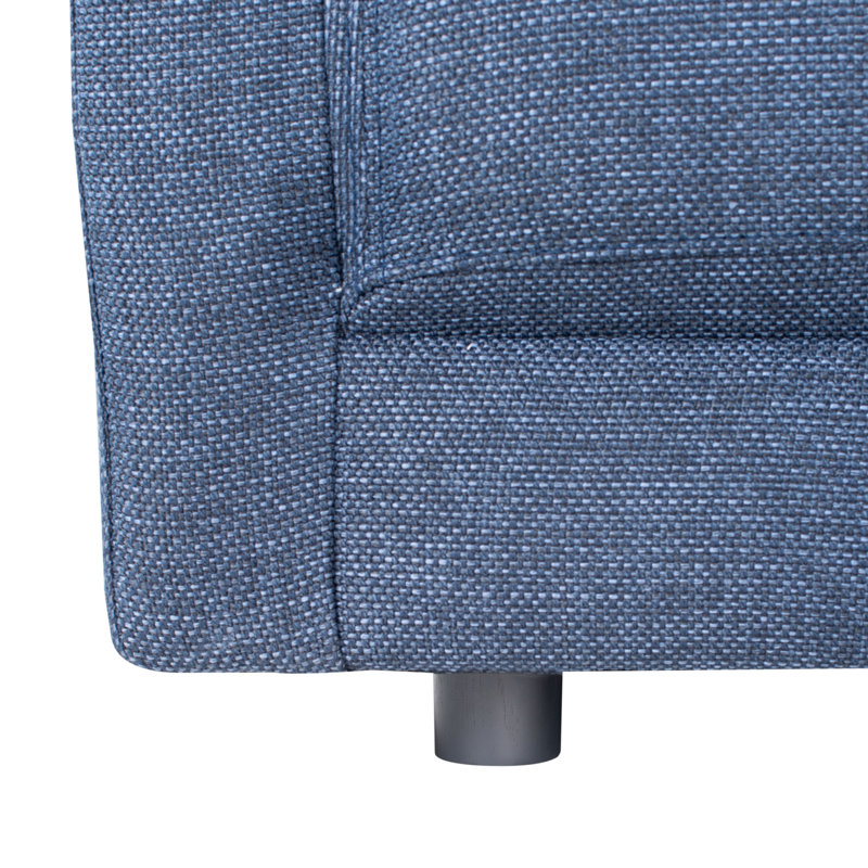 Kayden 117" Wide Sofa and Chaise, Dark Blue Linen Blend, Left Hand Facing