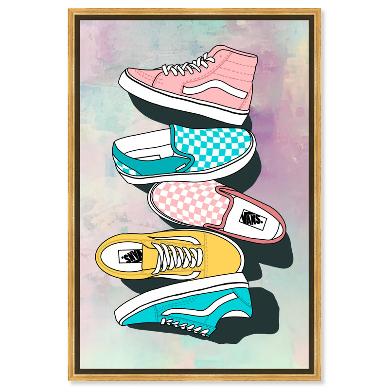"Pastel Tie Dye" par Oliver Gal - impression sur toile, H 15 po x l 10 po, Toile encadrée d'or